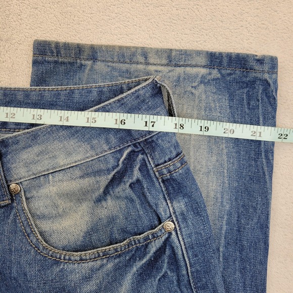 GS115 Jeans Mens 36 Distressed Straight Leg Denim Pants Baggy Faded Vintage - Picture 6 of 10